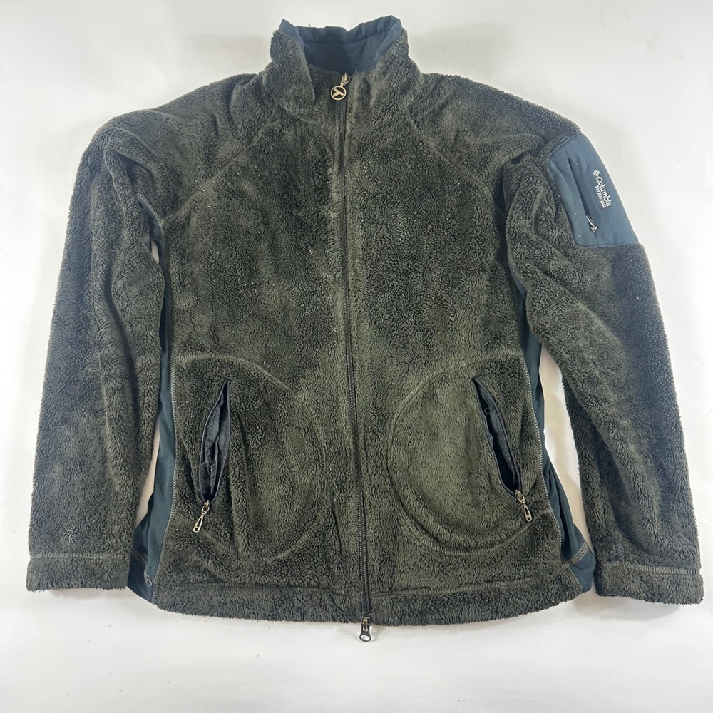 Columbia Sportswear Women's Fleece Jacket Size L Full Zip Green Titanium